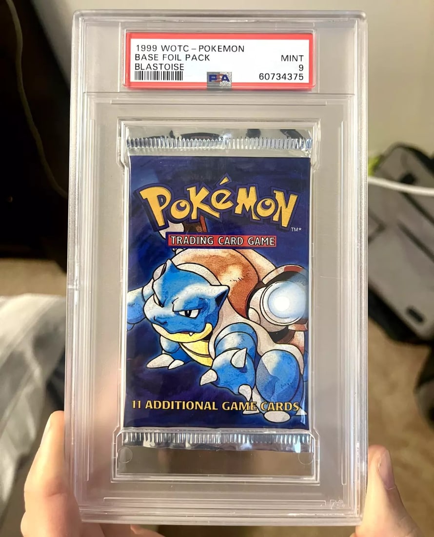 1999 WOTC Pokemon Base Foil Pack PSA 9 Sealed Blastoise TCG (1 of 1)
