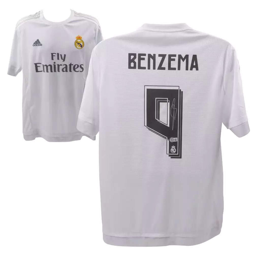 Karim Benzema Signed Real Madrid FC Home Soccer Jersey #9 with Beckett COA (1 of 4)