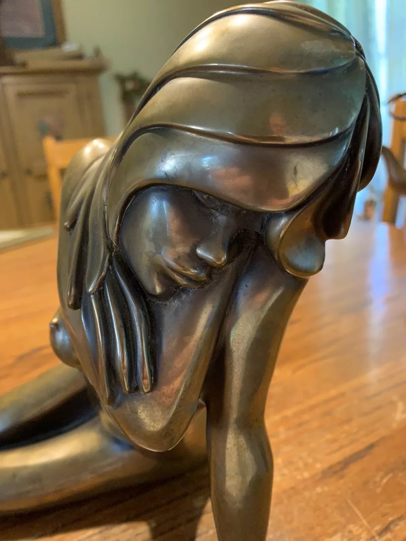TOM BENNETT Signed Bronze Art Sculpture~(12"): Condition: Used,Brand: BENNETT BRONZE,Artist: TOM BENNETT,Type: Sculpture,Signed By: TOM BENNETT,Size: Large,Signed: Yes,Color: Gold,Original/Reproduction: Original,Material: Bronze,Finish: Brushed Br
