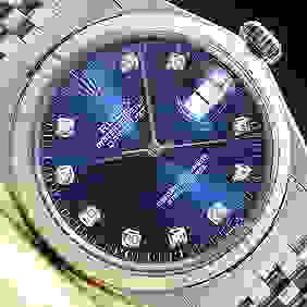 MENS ROLEX DATEJUST BLUE DIAMOND DIAL 18K WHITE GOLD & STAINLESS STEEL WATCH First Image