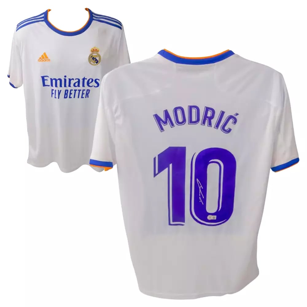 Luka Modric Signed Real Madrid FC Home Soccer Jersey #10 with Beckett COA (1 of 3)