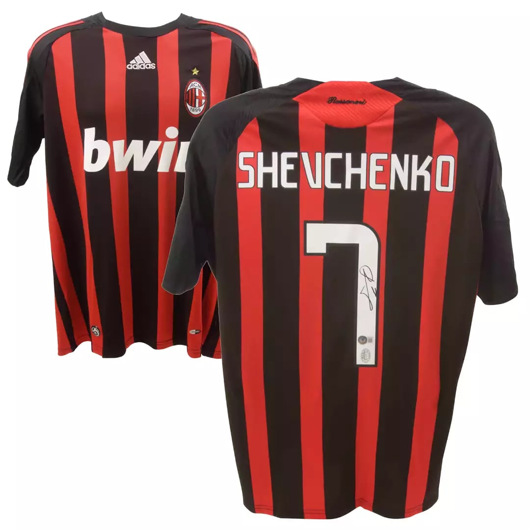 Andriy Shevchenko Signed AC Milan Home Soccer Jersey #7 with Beckett COA (1 of 3)