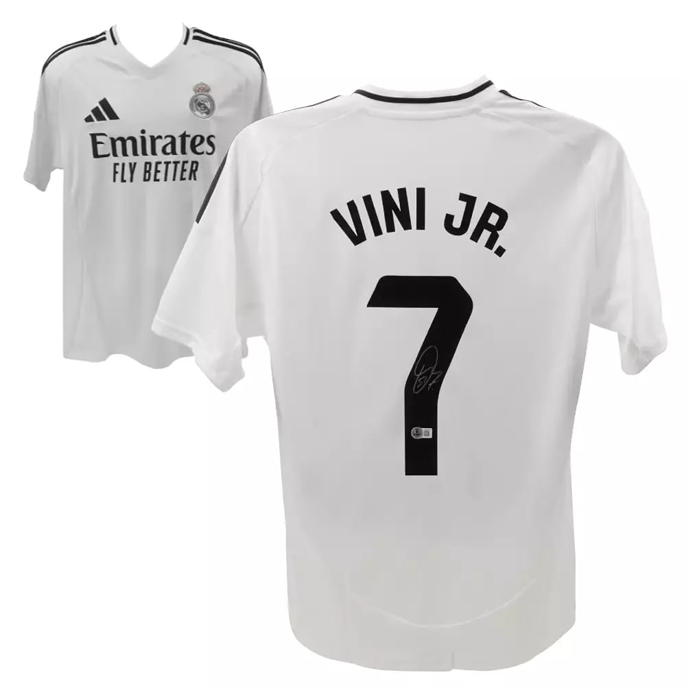 Vinicius Jr Signed Real Madrid Home Soccer Jersey #7 with Beckett COA (1 of 4)