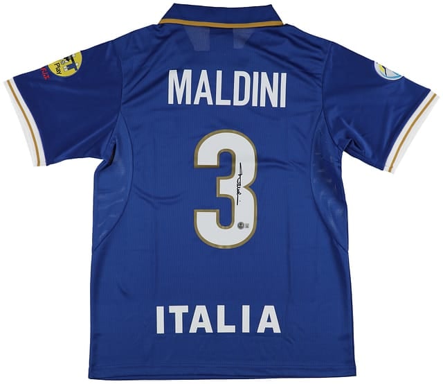 Paolo Maldini Signed Italy Jersey (Beckett): Paolo Maldini Signed Italy Jersey (Beckett)