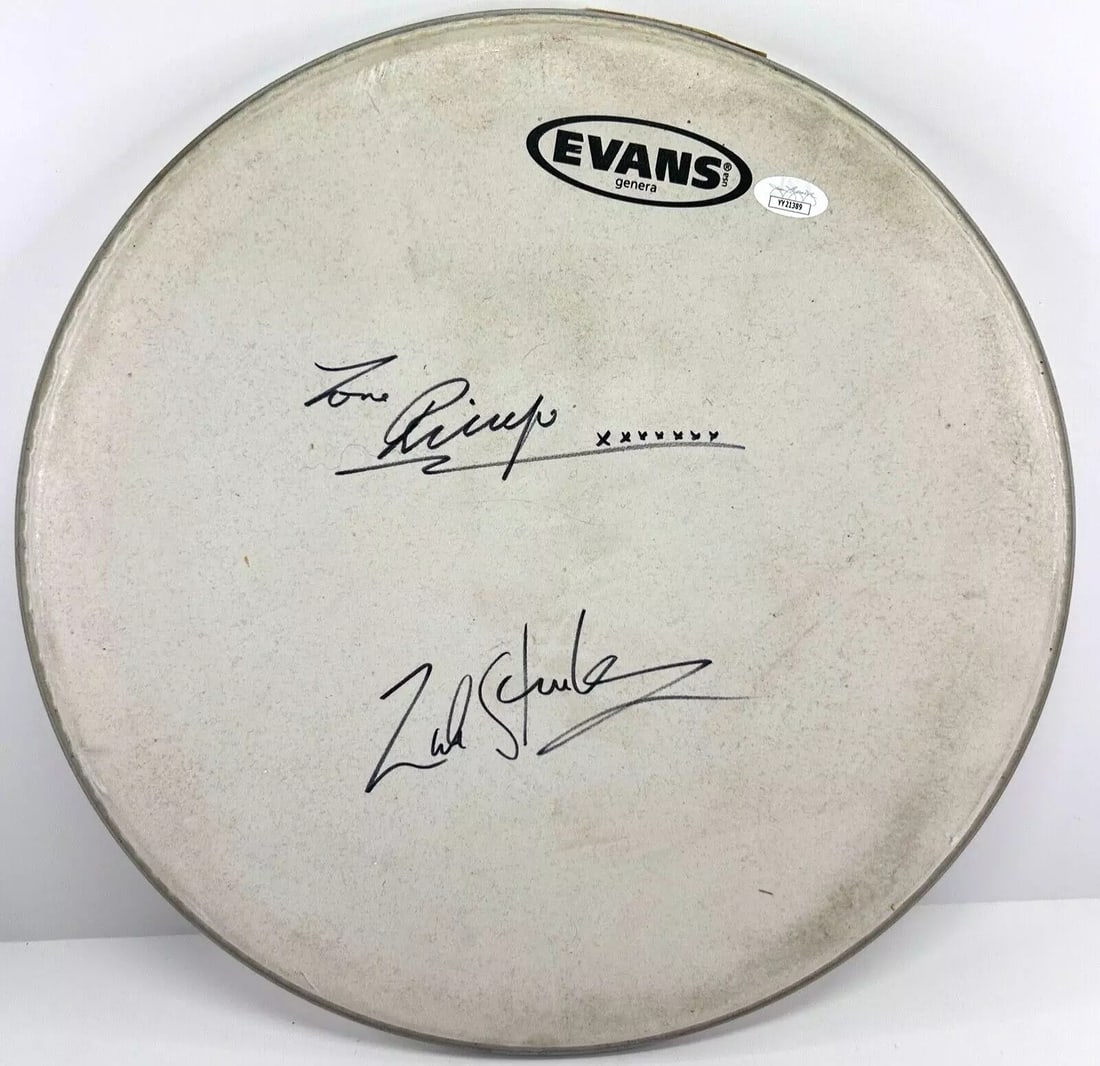 RINGO STARR ZAK STARKEY Signed Autograph 14"Drumhead The Beatles The Who JSA LOA: Industry: Music,Signed: Yes,Autograph Authentication: James Spence (JSA),Original/Reproduction: Original