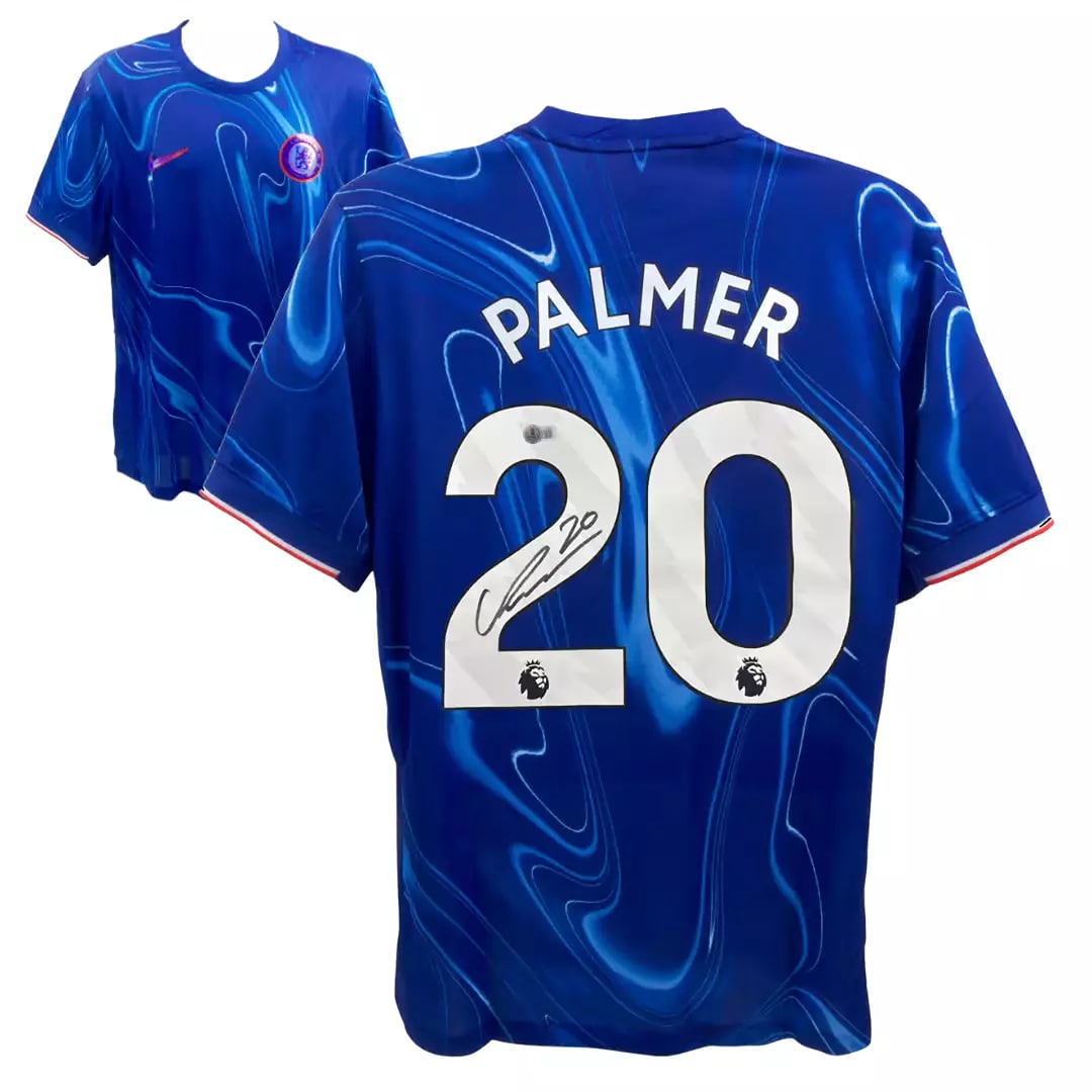 Cole Palmer Signed Chelsea FC Home Soccer Jersey #20 with Beckett COA: Sport: Soccer,Player: Cole Palmer,Signed: Yes,Original/Reprint: Original,Autograph Authentication: Beckett Authentication Services (BAS),Product: Jersey,Team: Chelsea FC