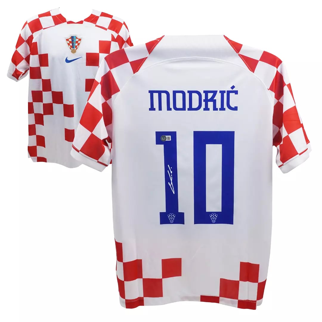 Luka Modric Signed Croatia FC Home Soccer Jersey #10 with Beckett COA: Sport: Soccer,Player: Luka Modric,Signed: Yes,Original/Reprint: Original,Autograph Authentication: Beckett Authentication Services (BAS),Product: Jersey,Team: Croatia FC