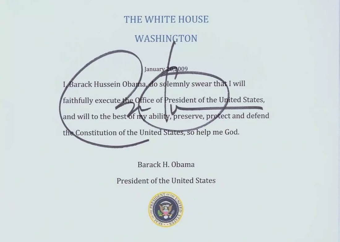 BARACK OBAMA Signed Autograph Oath of Office BAS LOA 44th President (1 of 2)