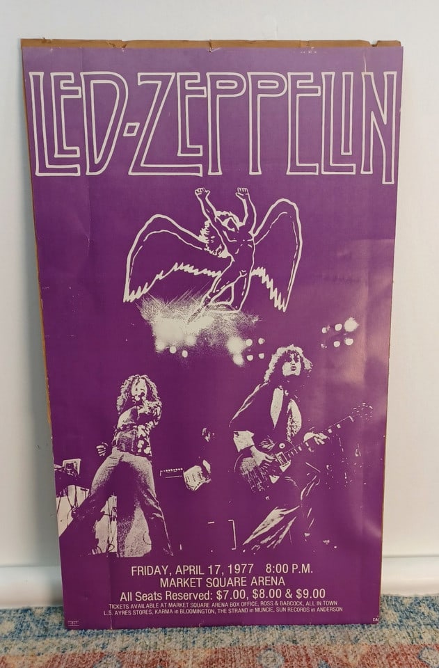 VINTAGE 1977 LED ZEPPELIN MARKET SQUARE ARENA CONCERT POSTER by Concert Art (1 of 1)