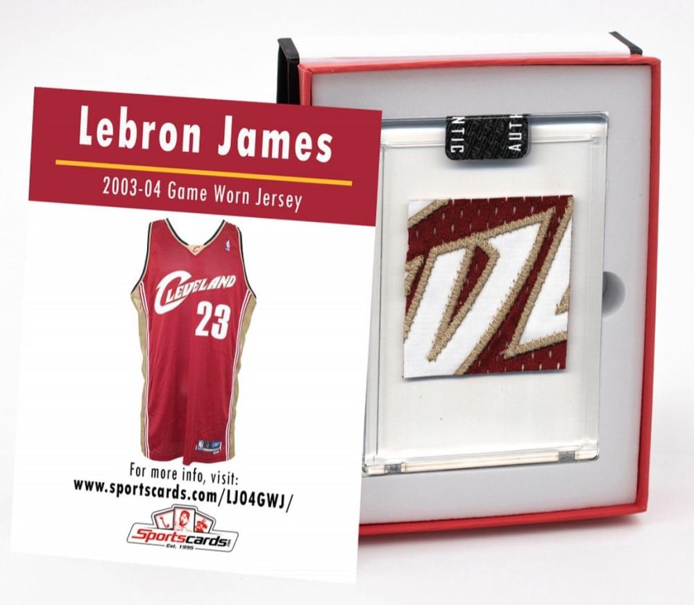 LEBRON JAMES 2003-04 ROOKIE CAVS GAME WORN JERSEY SWATCH (1 of 1)