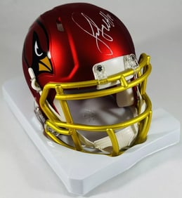 Larry Fitzgerald Signed Arizona Cardinals Blaze Mini Helmet + Beckett COA