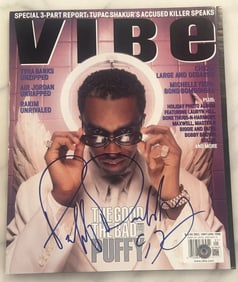 DIDDY Signed VIBE Magazine BAS LOA (NO Label) AUTO 10 w/ Vintage Signature