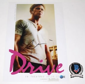 RYAN GOSLING SIGNED 'DRIVE' 12x18 MOVIE FILM POSTER BECKETT COA DRIVER BAS
