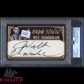 Wilt Chamberlain signed Cut 3x5 Custom Card PSA DNA Slab Basketball Auto C3751