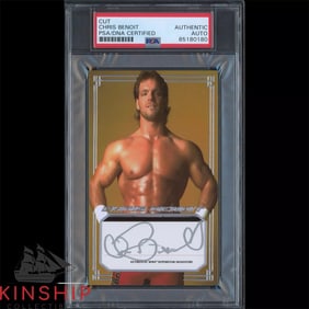 Chris Benoit signed Cut 3x5 Custom Card PSA DNA Slab WWE Wrestling Auto C2880