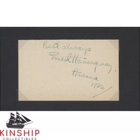 Ernest Hemingway signed Cut JSA LOA Rare Inscribed Auto Writer d.1961 Z1749