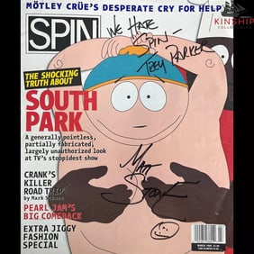 Matt Stone & Trey Parker signed Magazine Cover JSA LOA South Park Auto Z2153