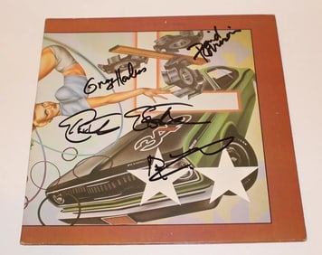 THE CARS BAND SIGNED HEARTBEAT CITY ALBUM RECORD LP BECKETT COA PROOF RIC OCASEK