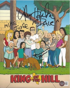 KING OF THE HILL MIKE JUDGE, HARDWICK + ADLON SIGNED 8x10 PHOTO BECKETT COA X3
