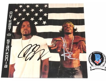 OUTKAST SIGNED 'STANKONIA' ALBUM VINYL RECORD BIG BOI ANDRE 3000 3K BECKETT COA