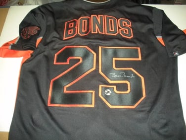 BARRY BONDS SF GIANTS!! BONDS/COA/HOLO SIGNED OFFICIAL LICENSED MAJESTIC JERSEY