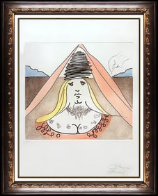 Salvador Dali Lady Dulcinea Color Etching Hand Signed Don Quixote Surreal Art