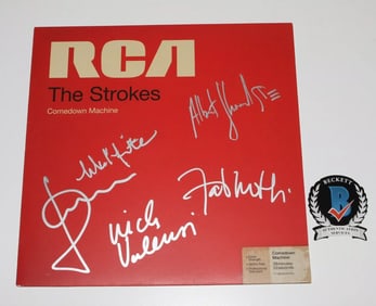 THE STROKES BAND SIGNED 'COMEDOWN MACHINE' ALBUM VINYL RECORD LP BECKETT COA x5