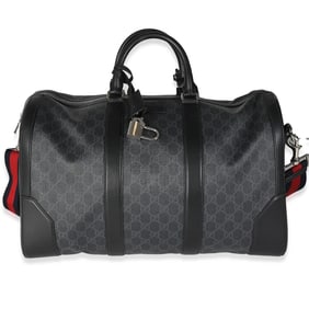 Gucci Black GG Supreme Canvas Medium Carry On Duffle