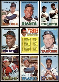 1967 Topps Baseball Low Number Complete Set Cards #1 to #533