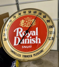 Thermometer Royal Danish Snuff Tobacco Vintage, 12??Rounded Glass