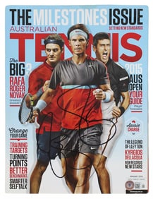 Roger Federer & Novak Djokovic DUAL SIGNED Magazine Cover (Beckett LOA)