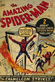 Stan Lee Marvel Signed 16x24 The Amazing Spider-Man Canvas (PSA COA)