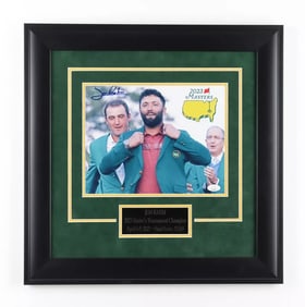 JON RAHM Signed 8x10 MASTERS Photo Display JSA COA 2023 AUGSTA MASTERS CHAMPION