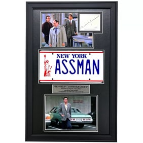 Michael Richards Seinfeld Kramer's Signed License Plate Framed JSA COA ASSMAN