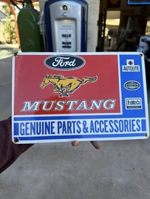 PORCELAIN FORD MUSTANG DEALER SIGN