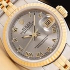 ROLEX LADIES DATEJUST 69173 GRAY ROMAN DIAL 18K YELLOW GOLD STEEL 2-TONE WATCH