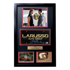 Cobra Kai Ralph Macchio Signed Movie Car License Plate Framed BAS Autographed