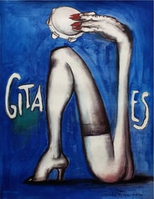 Andre Francois Gitanes poster Serigraph 1990's version vintage french poster