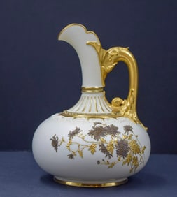 Antique Royal Worcester Hand Painted Fine Ewer