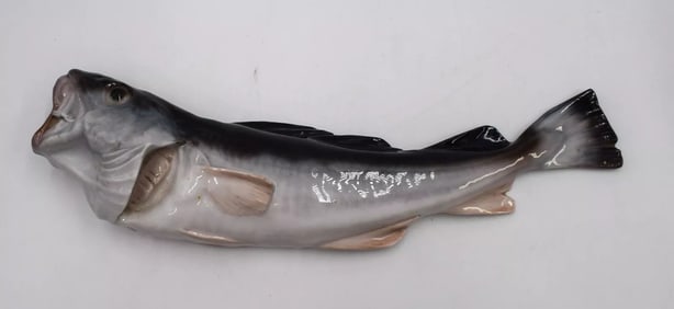 Antique Early Royal Copenhagen Cod Fish Wall Pocket #458 Circa 1895 - Rare