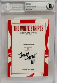JACK WHITE Signed Autograph Slabbed Encapsulated Bookplate #33 BAS Graded 10