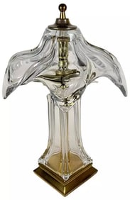 Vtg Cofrac Art Verrier France 1980s Modernist Glass Statement Sculptural Lamp