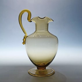 Vetro Soffiato Glass Jug Tiziano, Venini Murano ca. 1930s