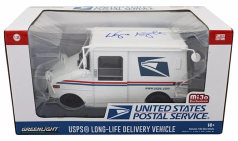 Wayne Knight Seinfeld Authentic Signed 1:24 Die Cast Metal USPS Truck BAS Wit