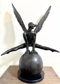 JORGE MARIN BRONZE SCULPTURE " EQUILIBRISTA " SIGNED AND NUMERED