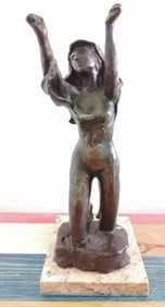 CAMILLE CLAUDEL BRONZE SCULPTURE " WOMAN KNEELING " SIGNED AND NUMBERED