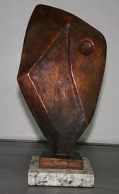 BARBARA HEPWORTH BRONZE SCULPTURE "SINGLE FORM" SIGNED AND NUMBERED