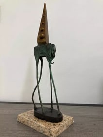 SALVADOR DALI BRONZE SCULPTURE "ELEFANTE ESPACIAL" SIGNED AND NUMBERED