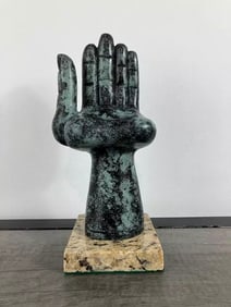 PEDRO FRIEDEBERG " GIANT HAND " BRONZE SCULPTURE SIGNED