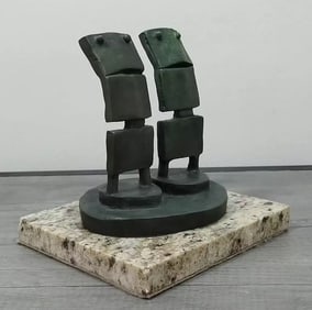 MAX ERNST BRONZE SCULPTURE " DEUX ASSISTANTS " SIGNED AND NUMBERED